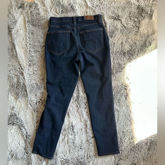 Land's End midrise stretchy cropped dark navy zip 5 pocket denim jeans Various - Picture 4 of 10